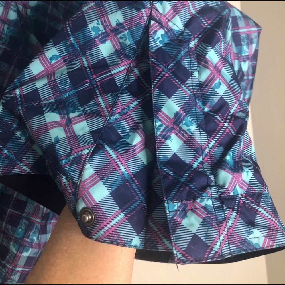 Betty Rides Aqua plaid winter snowboard ski pants size small - Picture 5 of 13
